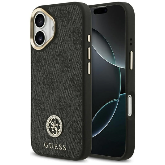 Guess 4G Strass Logo MagSafe dėklas iPhone 17 (Juodas)