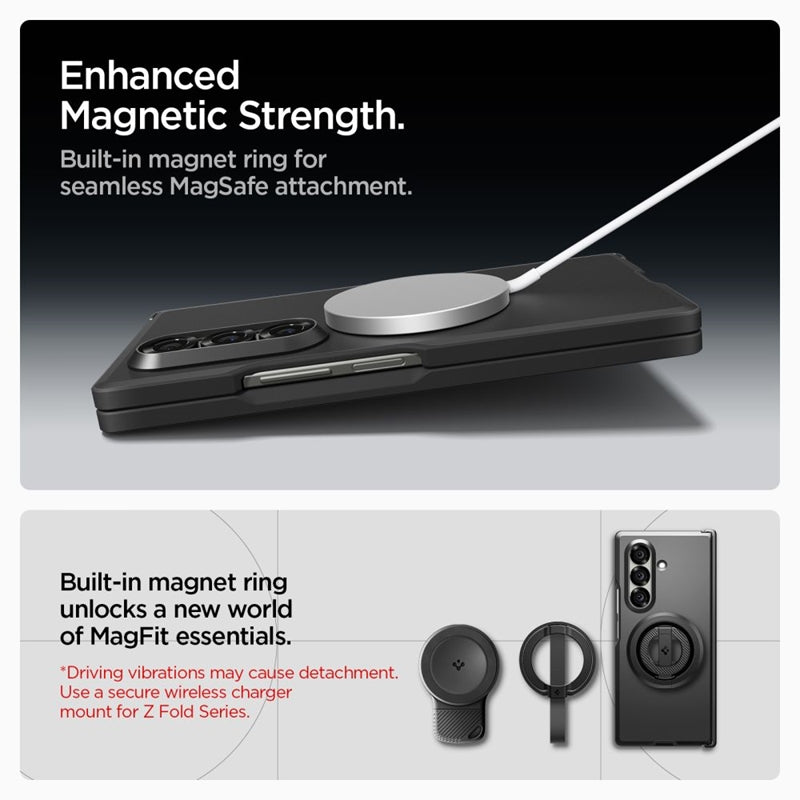 Spigen Tough Armor Pro Mag MagSafe – dėklas, skirtas Samsung Galaxy Z Fold 7 (juodas)
