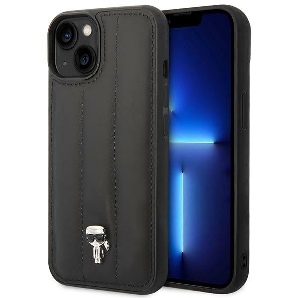 Karl Lagerfeld Quilted Puffy Ikonik Piin - dėklas iPhone 14 (juodas)