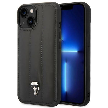 Karl Lagerfeld Quilted Puffy Ikonik Piin - dėklas iPhone 14 (juodas)