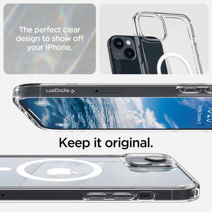 Spigen Ultra Hybrid Mag MagSafe – dėklas skirtas iPhone 14 (Baltas)
