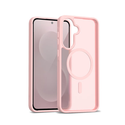Crong Hybrid Matte Magnetic - MagSafe dėklas Samsung Galaxy A56 (Rožinis)