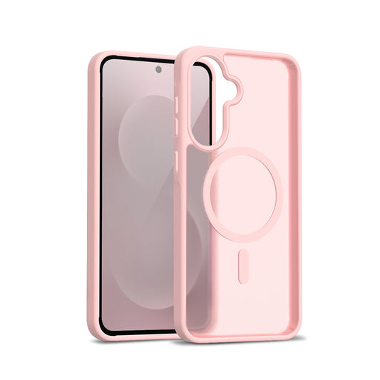 Crong Hybrid Matte Magnetic - MagSafe dėklas Samsung Galaxy A56 (Rožinis)