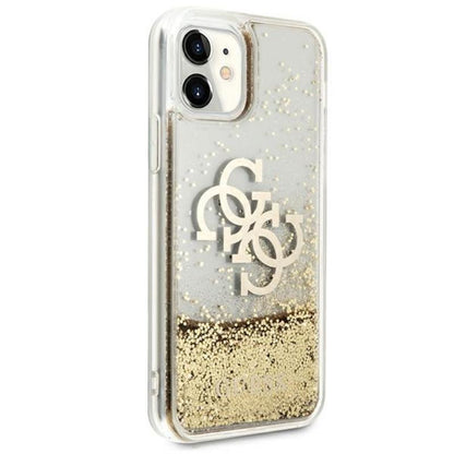 Guess Liquid Glitter 4G Big Logo – dėklas skirtas iPhone 11 (auksinis)