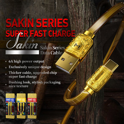 WEKOME WDC-163 Sakin serija - USB-C į Lightning PD 20W jungiamasis kabelis 1 m (Auksinis)