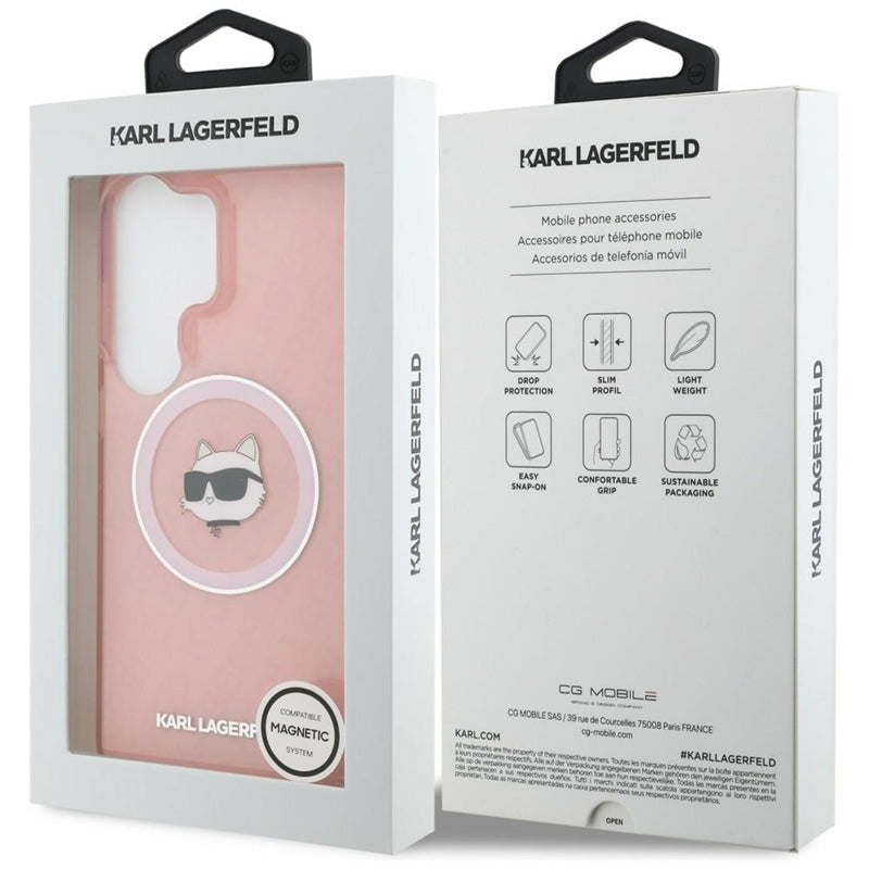 Karl Lagerfeld IML kartotoji Choupette MagSafe - Samsung Galaxy S26 Ultra dėklas (rožinis)