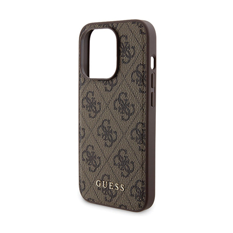 Guess Bundle Pack MagSafe 4G Metal Gold Logo - dėklų rinkinys + Power Bank 5000mAh MagSafe iPhone 15 Pro (ruda)