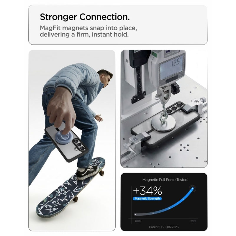 Spigen Ultra Hybrid Mag MagSafe – dėklas, skirtas Samsung Galaxy S26+ (Matinis juodas)