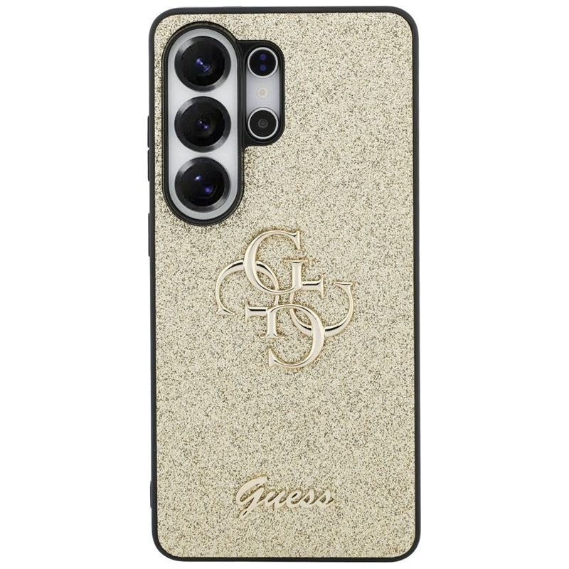 Guess Fixed Glitter Big 4G Metal Logo – Samsung Galaxy S26 Ultra dėklas (Auksinis)