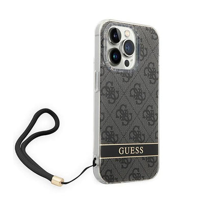 Guess 4G Print Cord - Dėklas iPhone 14 Pro (Juoda)