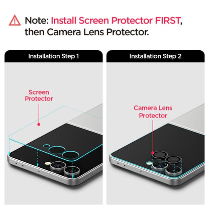 Spigen Optik Pro HD GLAS.TR EZ Fit kameros apsauga 2 vnt. – lęšių apsauga skirta Samsung Galaxy Z Flip 7 (juoda)