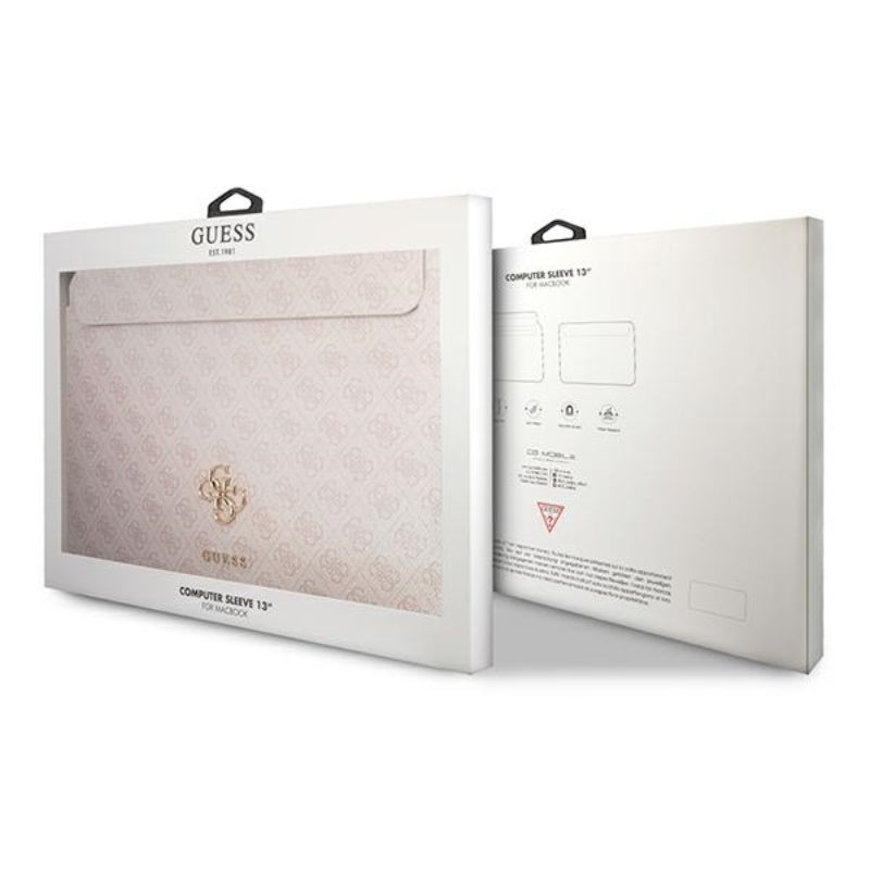 Guess 4G Big Metal Logo kompiuterio dėklas – nešiojamojo kompiuterio dėklas 13 colių (rožinis)