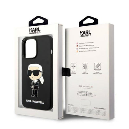 Karl Lagerfeld Silicone NFT Ikonik MagSafe - Dėklas, skirtas iPhone 14 Pro (juodas)