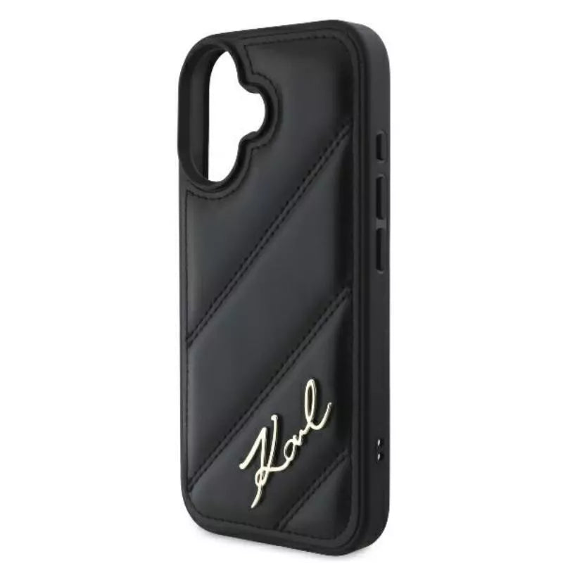 Karl Lagerfeld Quilted Signature - Dėklas iPhone 16 (juodas)