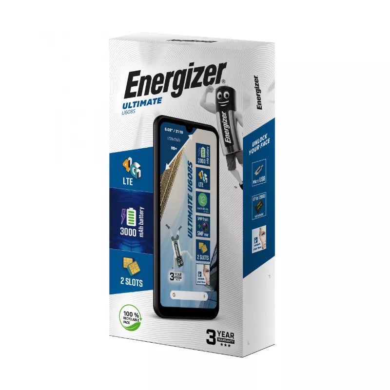 Energizer Ultimate U608S – išmanusis telefonas 2 GB RAM 32 GB 6,08 colio 4G Dual Sim ES (juodas)