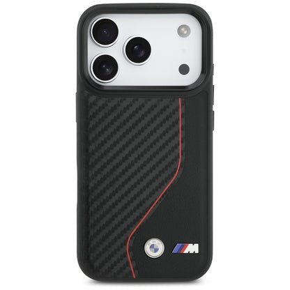 BMW M Carbon Line ir logotips MagSafe - dėklas iPhone 17 Pro (raudonas)