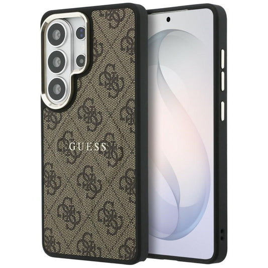 Guess 4G reljefinis prsten MagSafe dėklas "Samsung Galaxy S26 Ultra" (rudos spalvos)