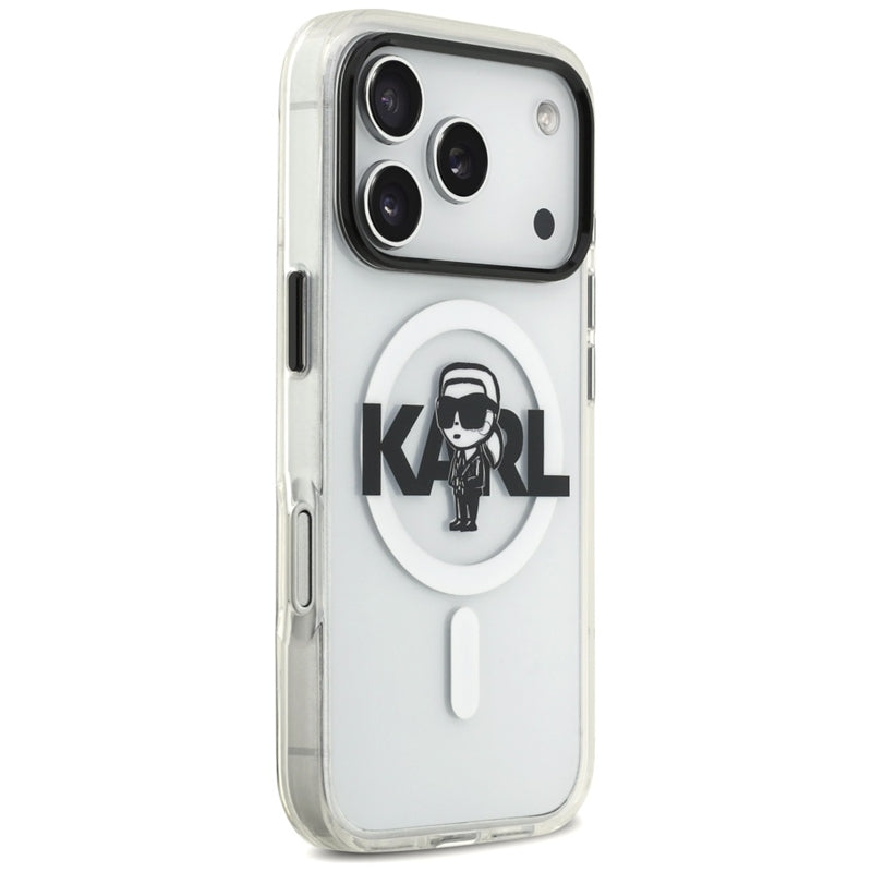 Karl Lagerfeld IML Karl Sketch Logo MagSafe dėklas iPhone 17 Pro (Skaidrus)