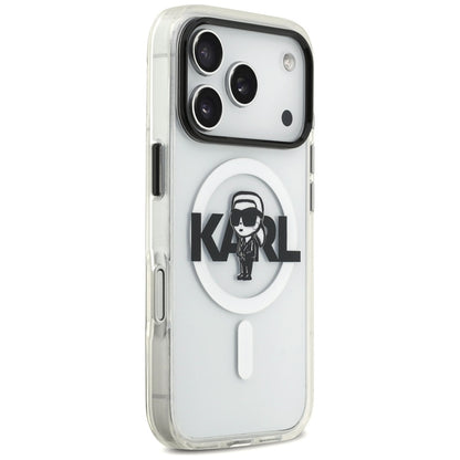 Karl Lagerfeld IML Karl Sketch Logo MagSafe dėklas iPhone 17 Pro (Skaidrus)
