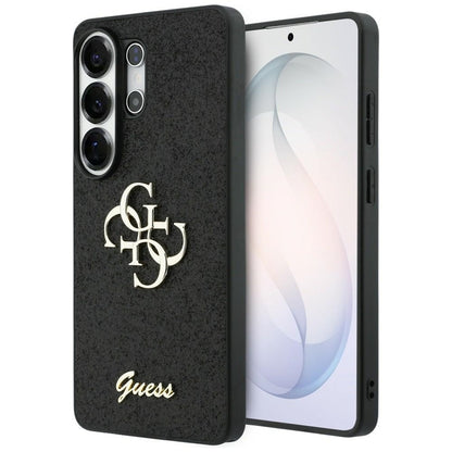 Guess Fixed Glitter Big 4G Metal Logo dėklas - Samsung Galaxy S26 Ultra (Juodas)
