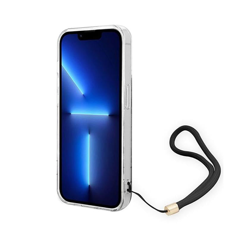 Guess 4G Print Cord - Dėklas iPhone 14 Pro (Juoda)