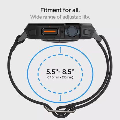 Spigen Lite Fit "Pro" - Dėklas su dirželiu, skirtas Apple Watch 4/5/6/7/8/9/SE 44/45 mm (Matte Black)