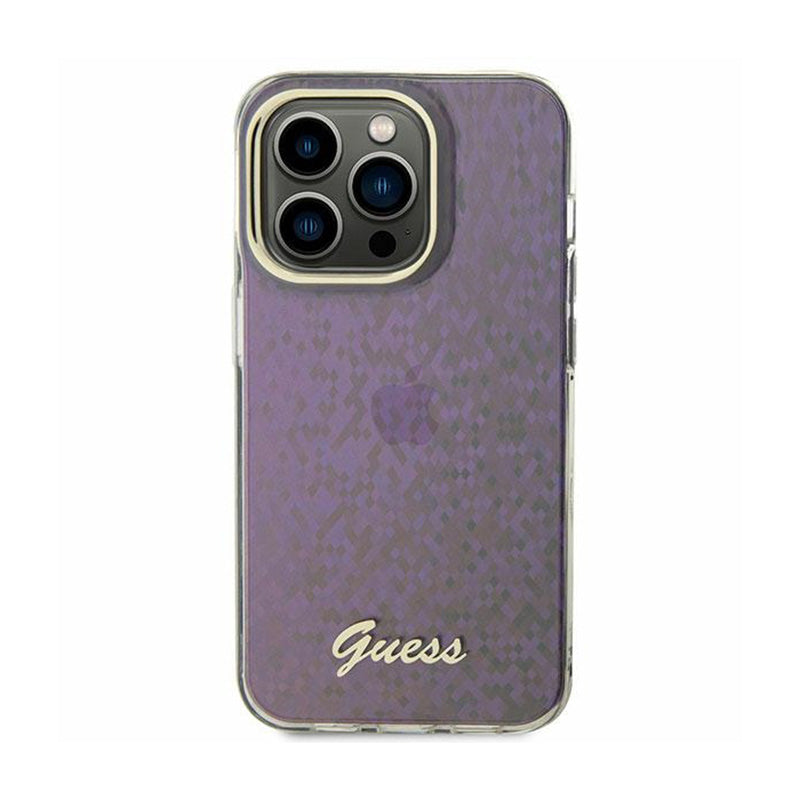 Guess IML Faceted Mirror Disco Iridescent - iPhone 15 dėklas (rožinis)