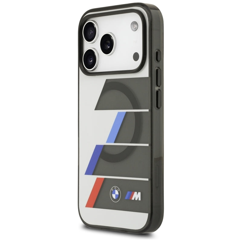 BMW M IML Metal Mygtukai Trikolorių Linijų MagSafe - Dėklas iPhone 17 Pro Max (antracitas)