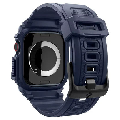 Spigen Rugged Armor Pro - Apyrankė su dėklu, skirta Apple Watch 10 46 mm (tamsiai mėlyna)