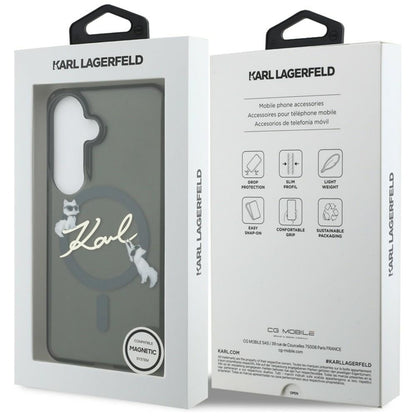 Karl Lagerfeld IML KC Script MagSafe - Samsung Galaxy S26 dėklas (juodas)