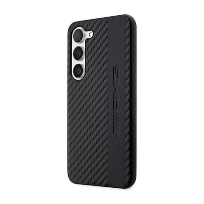 AMG Carbon Stripe & Embossed - Dėklas, skirtas Samsung Galaxy S23 (juodas)