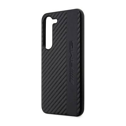 AMG Carbon Stripe & Embossed - Dėklas, skirtas Samsung Galaxy S23 (juodas)