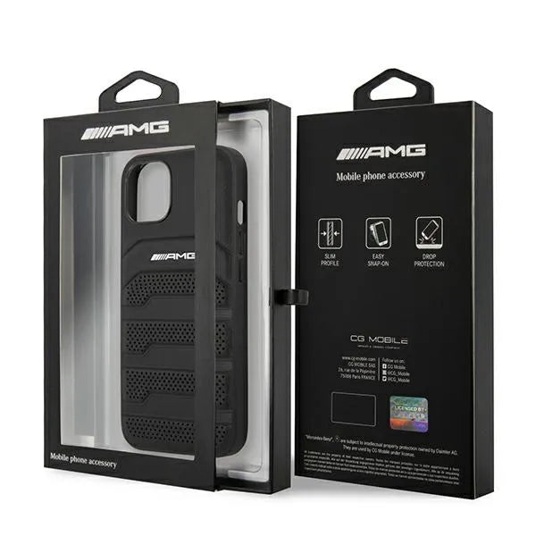 AMG Debossed Lines – dėklas iPhone 14 Plus (juodas)