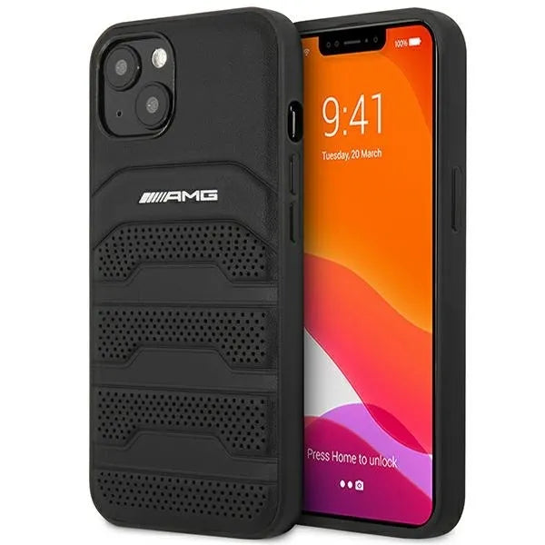 AMG Debossed Lines – dėklas iPhone 14 Plus (juodas)