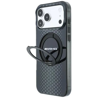AMG IML Double Layer Urban Line dėklas su „Ring Stand“ ir „MagSafe“ – „iPhone 18 Pro Max“ / „17 Pro Max“ (juodas)
