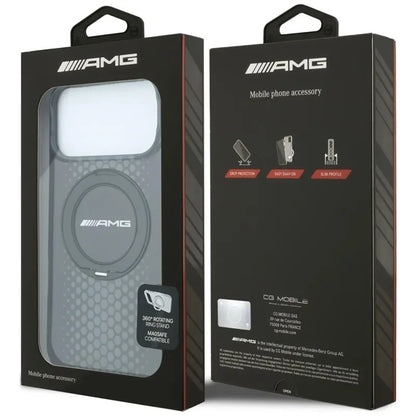 AMG IML Double Layer Urban Line dėklas su „Ring Stand“ ir „MagSafe“ – „iPhone 18 Pro Max“ / „17 Pro Max“ (juodas)