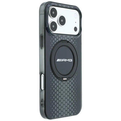 AMG IML Double Layer Urban Line dėklas su „Ring Stand“ ir „MagSafe“ – „iPhone 18 Pro Max“ / „17 Pro Max“ (juodas)
