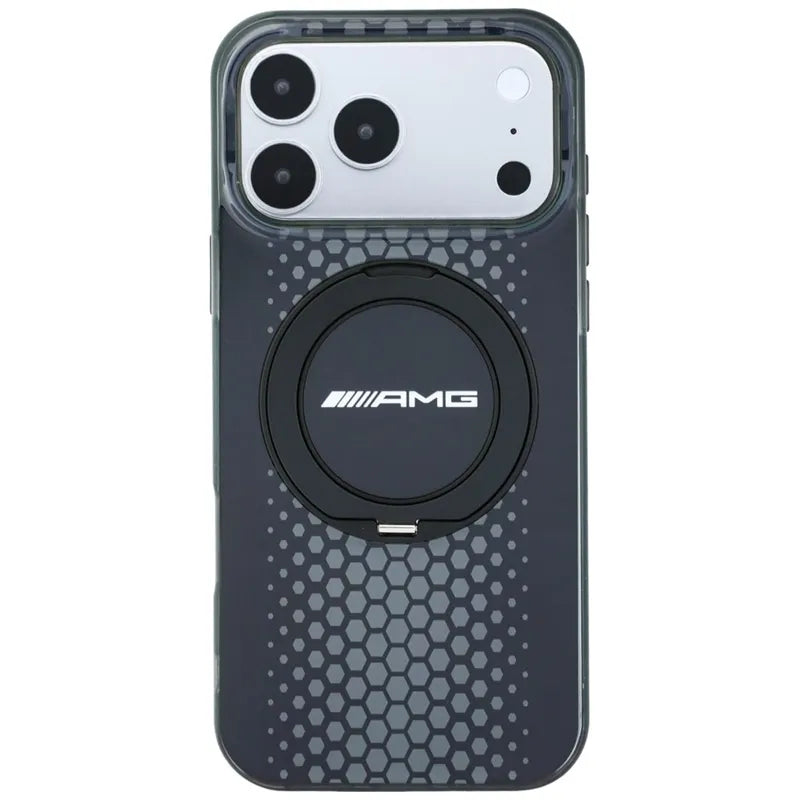 AMG IML Double Layer Urban Line dėklas su „Ring Stand“ ir „MagSafe“ – „iPhone 18 Pro Max“ / „17 Pro Max“ (juodas)