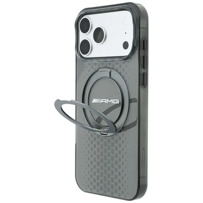 AMG IML Double Layer Urban Line dėklas su „Ring Stand“ ir „MagSafe“ – „iPhone 18 Pro Max“ / „17 Pro Max“ (pilkas)