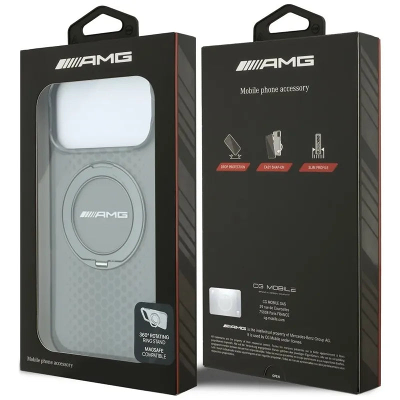 AMG IML Double Layer Urban Line dėklas su „Ring Stand“ ir „MagSafe“ – „iPhone 18 Pro Max“ / „17 Pro Max“ (pilkas)