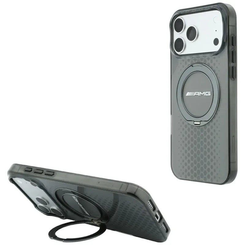 AMG IML Double Layer Urban Line dėklas su „Ring Stand“ ir „MagSafe“ – „iPhone 18 Pro Max“ / „17 Pro Max“ (pilkas)