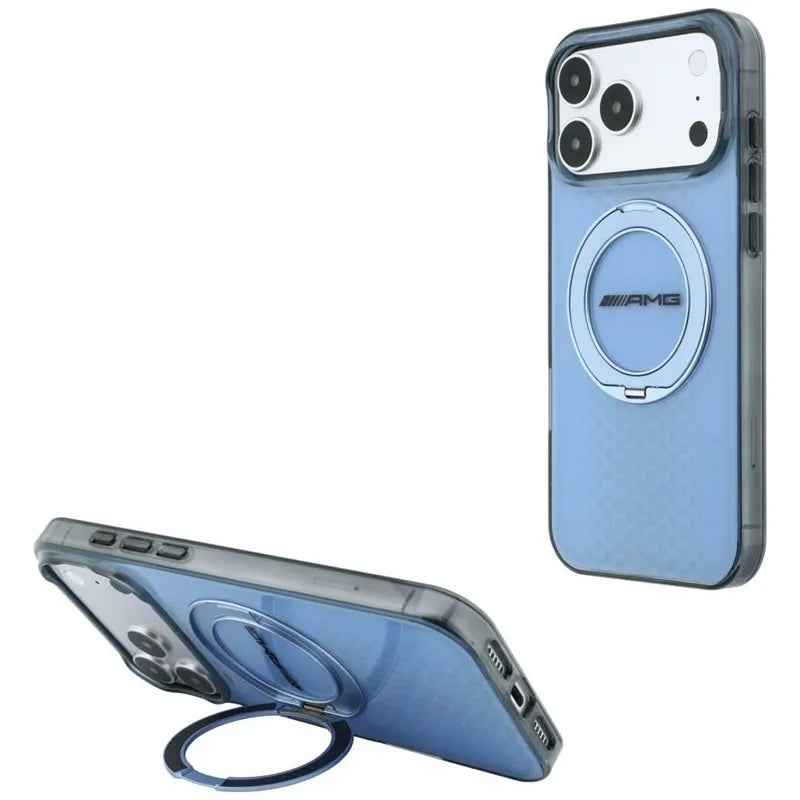AMG IML Double Layer Urban Line su MagSafe žiedu-stovu – dėklas, skirtas iPhone 18 Pro Max / 17 Pro Max (mėlynas)
