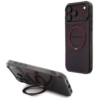 AMG IML Double Layer Urban Line su „Ring Stand“ ir „MagSafe“ – dėklas „iPhone 18 Pro Max“ / „17 Pro Max“ (bordo)
