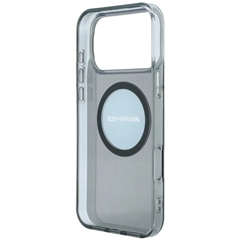 AMG IML Transparent Bicolor Block MagSafe dėklas – iPhone 18 Pro Max / 17 Pro Max (juodas / pilkas)