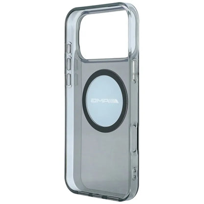 AMG IML Transparent Bicolor Block MagSafe dėklas – iPhone 18 Pro Max / 17 Pro Max (juodas / pilkas)