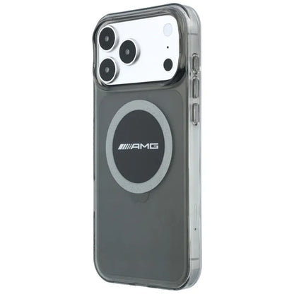 AMG IML Transparent Bicolor Block MagSafe dėklas – iPhone 18 Pro Max / 17 Pro Max (juodas / pilkas)