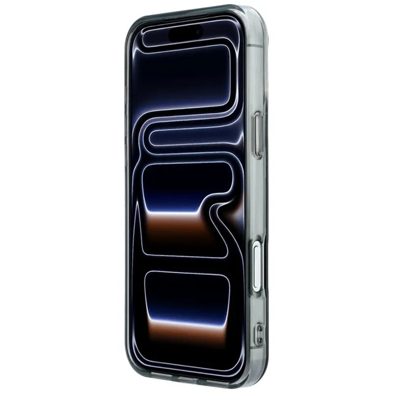 AMG IML Transparent Bicolor Block MagSafe dėklas – iPhone 18 Pro Max / 17 Pro Max (juodas / pilkas)