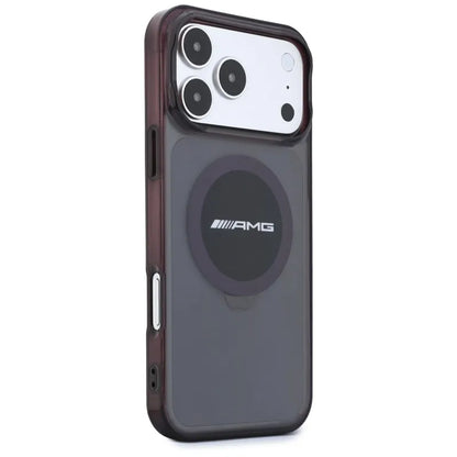 AMG IML Transparent Bicolor Block MagSafe dėklas, skirtas „iPhone 18 Pro Max“ / „17 Pro Max“ (juodas / bordo)
