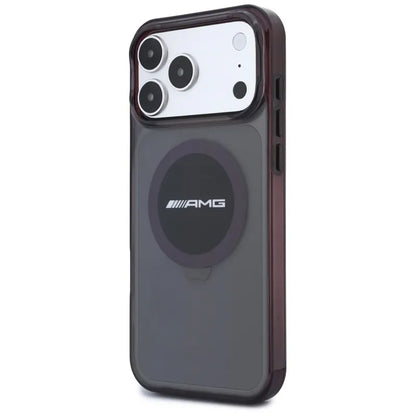 AMG IML Transparent Bicolor Block MagSafe dėklas, skirtas „iPhone 18 Pro Max“ / „17 Pro Max“ (juodas / bordo)