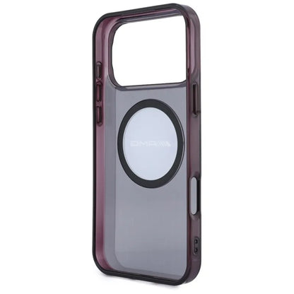 AMG IML Transparent Bicolor Block MagSafe dėklas, skirtas „iPhone 18 Pro Max“ / „17 Pro Max“ (juodas / bordo)